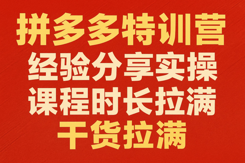 拼多多特训营，经验分享实操，课程时长拉满，干货拉满(更新至25年4月底)-精品资源站