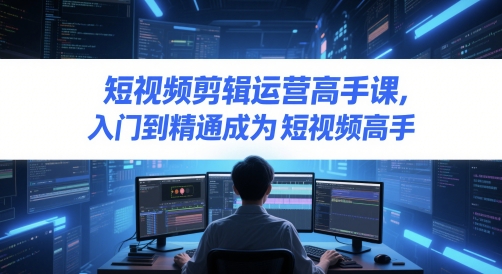 短视频剪辑运营高手课，入门到精通成为短视频高手-精品资源站