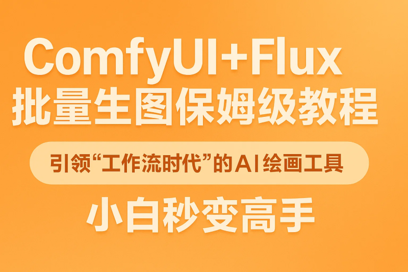 ComfyUI+Flux批量生图保姆级教程,引领“工作流时代”的AI绘画工具,小白秒变高手-精品资源站