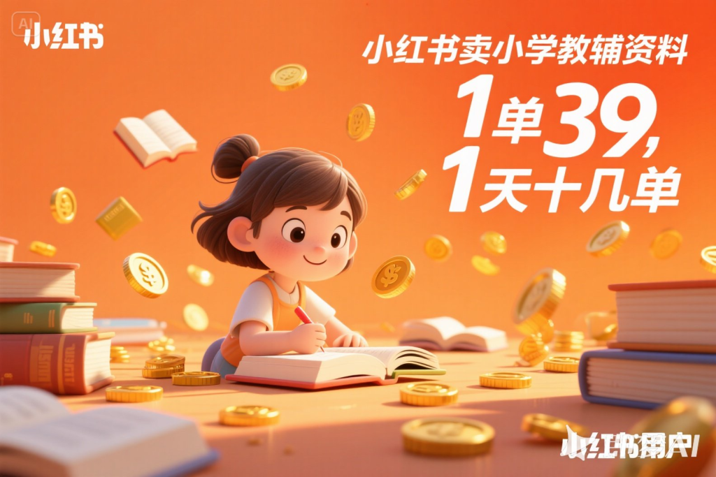 小红书卖小学教辅资料，1单39，1天十几单-精品资源站