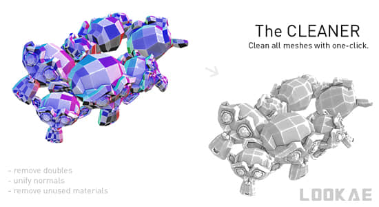 快速清除模型网格Blender插件 Cleaner v1.2.0-精品资源站