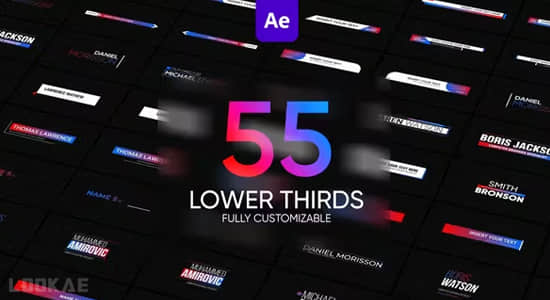 AE/PR模板-55组现代时尚文字标题字幕条动画 Lower Thirds-精品资源站