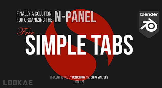 侧边栏N面板简单标签Blender插件 Simple Tabs V1.2.4-精品资源站