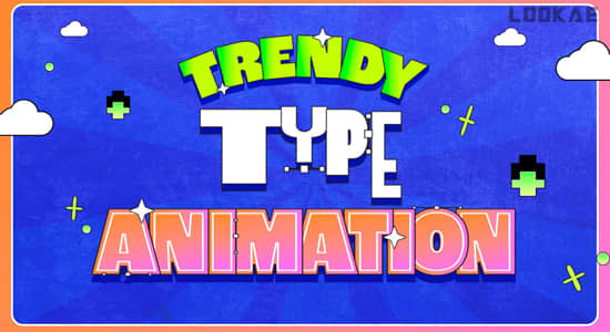 AE教程-制作时尚流行动感文字标题排版动画 Trendy Kinetic Type Animation-精品资源站