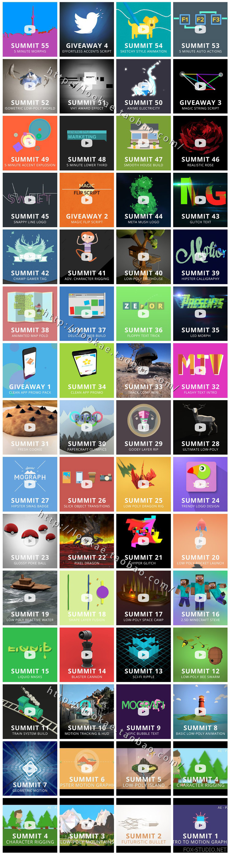 更新77-78集：Mt. Mograph ：AE+C4D 高级MG运动图形动画教程大合集