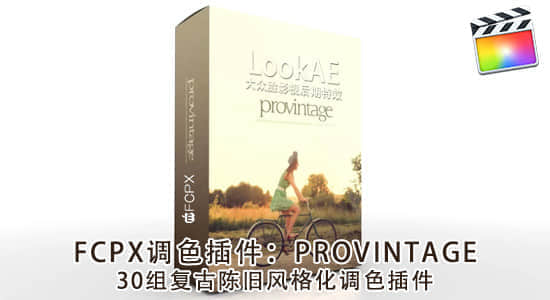 FCPX调色插件：30组复古陈旧风格化调色插件 PFS – PROVINTAGE-精品资源站