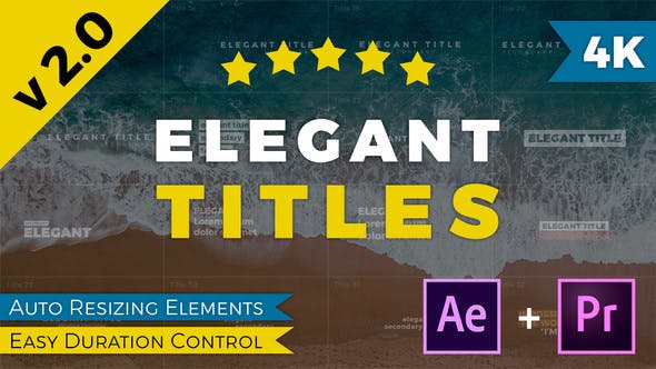 PR模板/AE模板-50种现代优雅文字标题动画 Elegant Titles V2-精品资源站