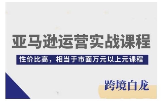 亚马逊运营实战课程，亚马逊从入门到精通，性价比高，相当于市面万元以上元课程-精品资源站