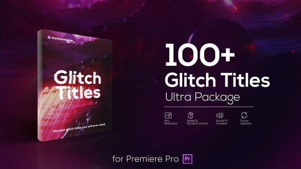 Premiere模板-100个信号干扰画面破损文字标题PR预设动画 Glitch Titles Pack-精品资源站