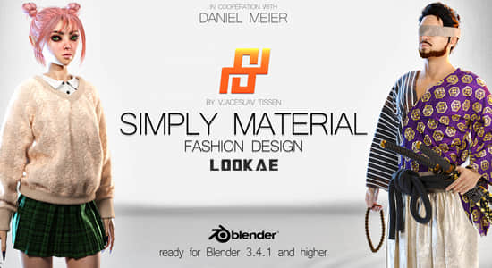 人物服装图案纹理设计Blender插件 Simply Material v1.6+贴图预设包+使用教程-精品资源站