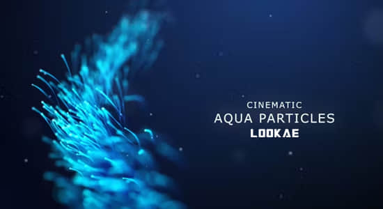 AE模板-大气线条粒子生长背景文字标题动画开场 Cinematic Aqua Particles-精品资源站