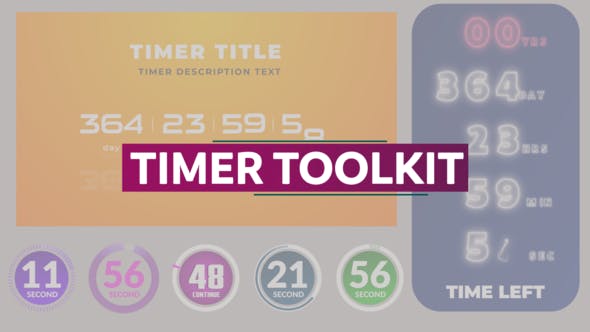 AE模板-优雅精美创意时间计数时钟倒计时动画 Timer Toolkit-精品资源站