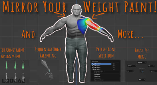 Blender插件-骨骼编辑权重绘制工具 Weight Paint and Bones A Blender Toolkit v1.1.0-精品资源站