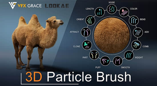 Blender插件-强大的三维粒子笔刷头发毛发绘制工具 3d Particle Brush-精品资源站