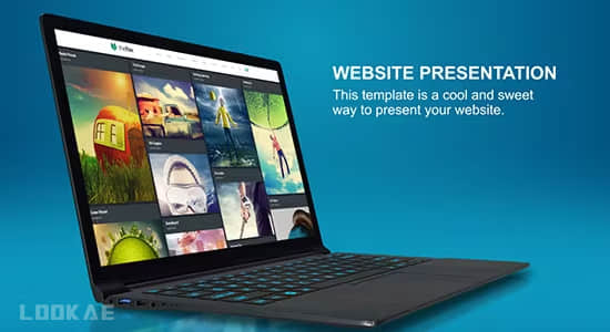 三维场景笔记本电脑网站页面介绍展示动画AE模板 Website Presentation 3D Laptop-精品资源站
