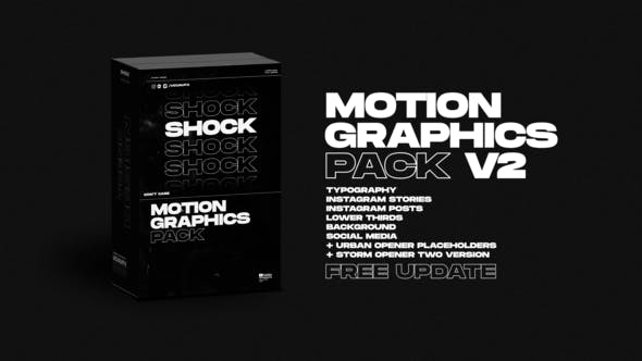 AE模板-时尚流行创意竖屏横屏文字标题排版封面设计动画包 Shock Motion Graphics Pack-精品资源站