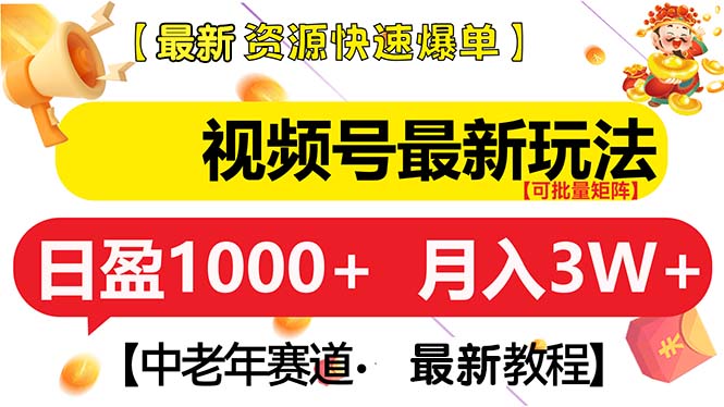 视频号最新玩法 中老年赛道 月入3W+-精品资源站