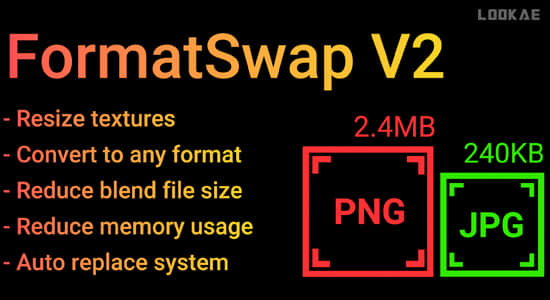 材质贴图格式转换Blender插件 Formatswap V2.0.2 – Texture Converter-精品资源站