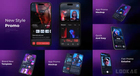 手机界面APP应用展示介绍宣传包装动画AE模板 App Promo Phone 14 Pro-精品资源站
