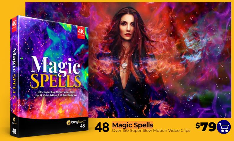 4K视频素材 153个魔法粒子烟雾火焰特效动画 Magic Spells