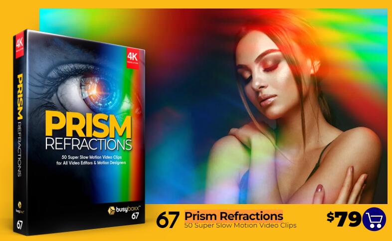 4K视频素材 50个梦幻棱镜折射真实光效叠加动画 Prism Refractions