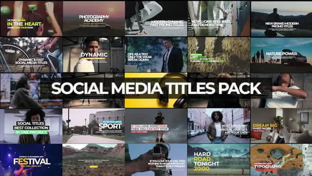 Premiere模板：30个现代流行文字标题排版动画 30 Social Media Titles Pack-精品资源站