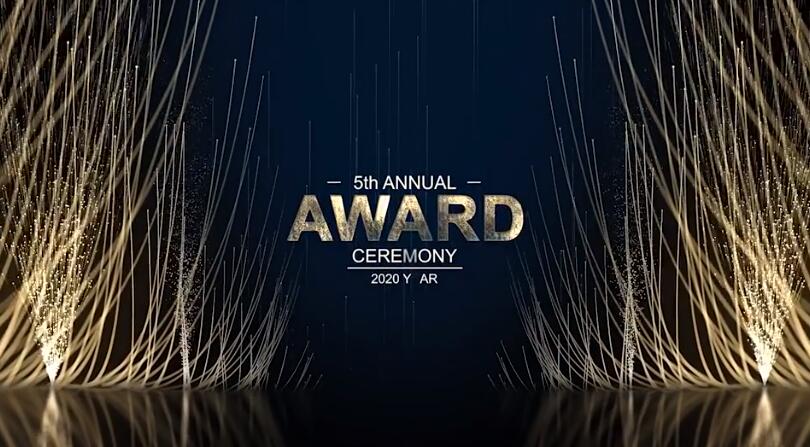 AE模板 金色华丽粒子颁奖典礼图文介绍开场片头 Awards Nomination Ceremony