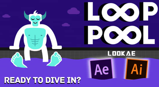 AE教程-制作MG卡通场景循环动画 Loop Pool: The Best Beginner’s Project For Adobe After Effects-精品资源站