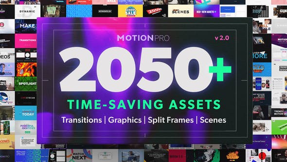 PR模板-2050个社交媒体字幕条标题图形排版设计分屏LOGO背景信息图表特效预设 Motion Pro V2-精品资源站