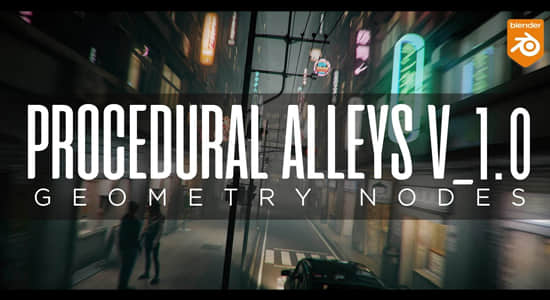 Blende三维楼房街道小巷场景模型预设 Procedural Alleys-精品资源站