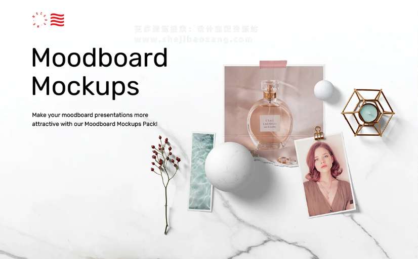 PS样机 26种自然光线阴影背景纹理叠加情绪板场景模型PS样机 Moodboard Mockups – Scene Creator