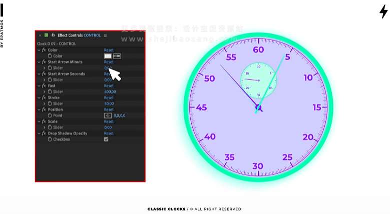 AE模板 经典数字时钟动画 Classic Clocks
