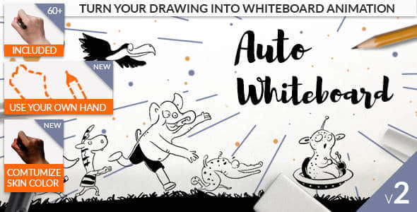 AE脚本预设：自动创建手绘动画效果 Auto Whiteboard-精品资源站