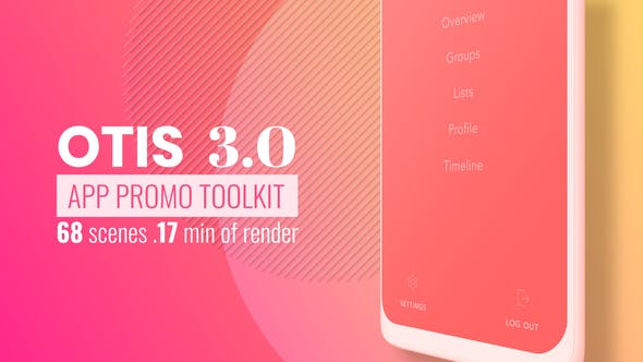 AE模板-三维手机促销界面介绍展示包装动画 Otis App Promo Mockup-精品资源站
