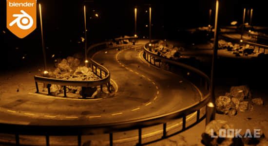 Blender插件-曲线绘制三维道路生成器预设 Curves To Roads V1 (Geometrynodes)-精品资源站