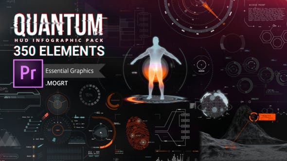 PR脚本-375种科技感HUD信息化动态图形UI元素包 Quantum HUD and HiTech Elements for Premiere Pro-精品资源站