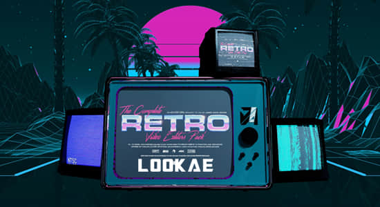 4K视频素材-150组复古故障失真闪烁视觉干扰VHS特效动画 The Complete Retro Video Editors Pack-精品资源站