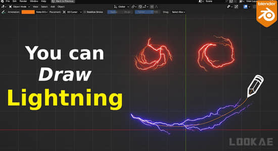 自定义路径电流闪电特效生成器资产Blender预设 Draw Lightning Generators V1.6-精品资源站
