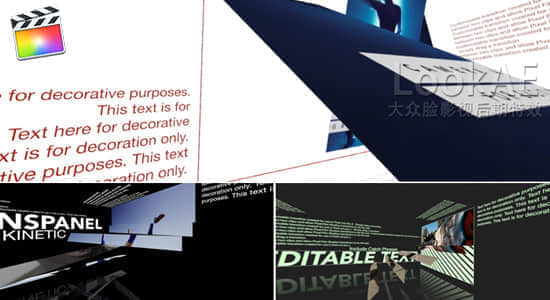FCPX转场插件-高级动态面板图文翻转动画 TransPanel Kinetic-精品资源站