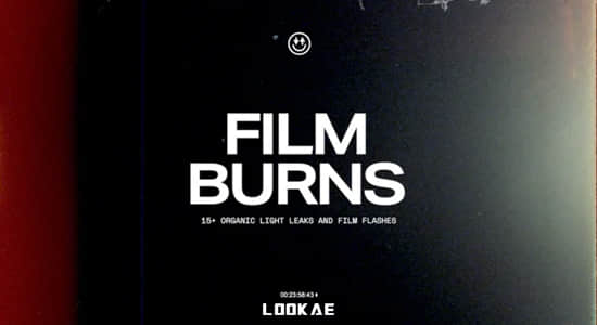 4K视频素材-21个复古电影胶片漏光刮痕纹理动画 Film Burns-精品资源站
