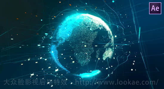 AE教程：使用 Stardust 粒子插件制作HUD高科技地球动画-精品资源站