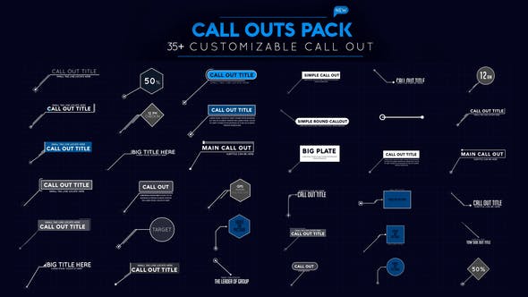 Premiere预设-35种呼出线条指示线文字标题展示动画  Call Out Pack-精品资源站