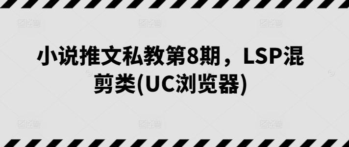 小说推文私教第8期，LSP混剪类(UC浏览器)-精品资源站