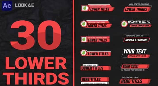 AE模板-30组专业精美设计字幕条标题动画 Lower Thirds Pack-精品资源站