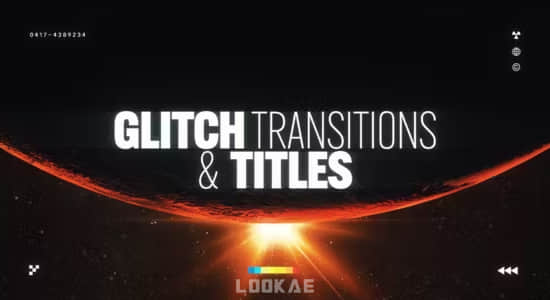 AE/PR脚本-200组故障干扰视觉效果及文字标题动画 Glitch Transitions & Titles-精品资源站