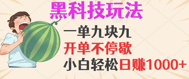 （13046期）黑科技玩法，一单利润9.9，一天轻松100单，日赚1000＋的项目，小白看完…-精品资源站