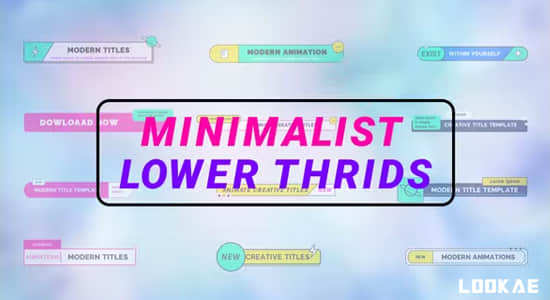 AE模板-12组极简迷你卡通文字标题字幕条动画 Minimalist lower thirds-精品资源站