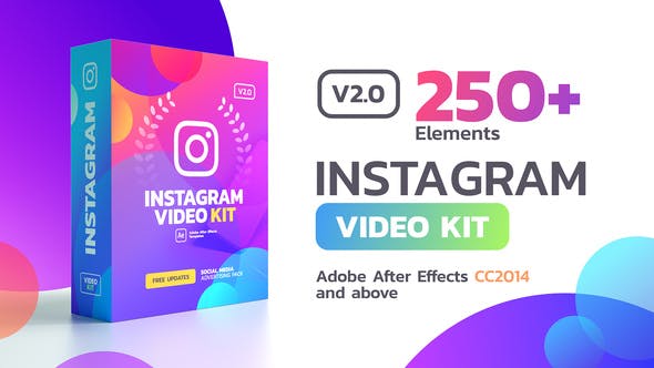 AE模板-250个手机抖音微信小程序竖版图文设计排版包装动画 Instagram Stories v2.0.1-精品资源站