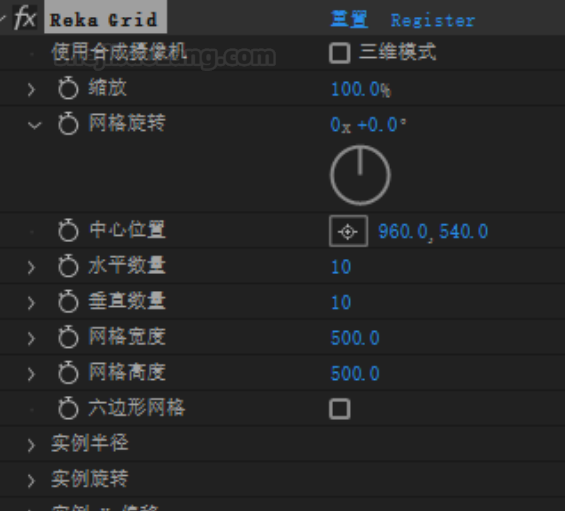 AE插件中文汉化-Reka Grid v1.3图形矩阵网格设计排列自定义动画生成器 Win/MAC