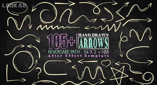 AE模板-105个手绘线条箭头图形动画 Hand Drawn Arrow Pack-精品资源站
